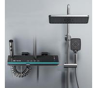 YCVAWEOD Ornamenti Sistema della Doccia termostatica, Set Moderno per la Doccia con Luce Ambientale, Chiave per Pianoforte, Display Digitale, Rubinetto della Doccia a Pioggia SE LWX