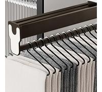 YCVAWEOD Raccolmo organizzatore per biergolette scorrevoli Regolabili per Pantaloni e Mane di stoccaggio di appenderla Estensibile (Marrone 55 cm/22in) LWX