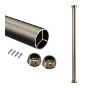 YCVAWEOD Raccoppiamento per Abiti Montato a Parete in Alluminio con Set di Presa Gancio di Abbigliamento Rotondo Rimovibile per Guardaroba Maschile 65 cm (25 5/8 ") - Marrone e Elegante LWX