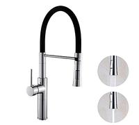 YCVAWEOD Rubinetti, Cucina in Acqua, Cucina del Rubinetto, Mixer per Acqua per lavello Cucina in Ottone Singolo Foro tiro spruzzatore Girevole mixivalve Europeo Moderno Lavaggio Moderno Hotel LWX