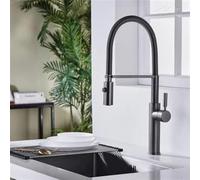 YCVAWEOD Rubinetti da Cucina, lavello a Leva Singola Tira Fuori da Cuccioli a Molla Tocca Crane d'Acqua Fredda Calda (Grigio) LWX