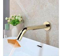 YCVAWEOD Rubinetti del Bagno Nero Cromo Oro a Parete Oro Monte Orologio Porta Automatico Misello di touchs del sensore per Tocco lavello del Bagno Cromo Pesante LWX