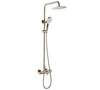YCVAWEOD Rubinetti per Doccia di Lusso in Oro termostatico Set di buoni in Ottone per la Cascata con Pioggia con Pioggia con Pioggia da 10 Pollici, Set di Doccia a Parete, D, A (A) LWX
