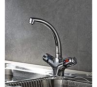 YCVAWEOD Rubinetti per lavello Cucina rubinetti Tutti i rubinetti Pieghevoli ruotati a Parete a Parete Interruttore a Doppio Interruttore di Rubinetto Caldo e Freddo. LWX