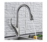 YCVAWEOD Rubinetti rubinetti da Cucina a margine di rubinetti con Una Doccia per spruzzatore a Torrente, Tocco di Mixer ad Acqua Calda e Fredda (Colore: Nichel Spazzolato) LWX