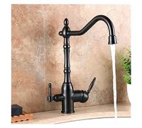 YCVAWEOD Rubinetto Cucina Gourmet Rubinetto per lavello per Acqua Calda in Rame Nero con 3 funzionalità di purificazione dell'Acqua Design Girevole per cucine Moderne LWX