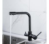 YCVAWEOD Rubinetto da Cucina a 3 Vie con Mixer a Doppia Uscita Filtro dell'Acqua Tocca 1 Foro Design Girevole Doppia Finitura cromata per Facile Controllo Perfetto per Le cucine per la casa LWX