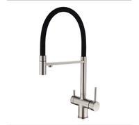 YCVAWEOD Rubinetto da Cucina a 3 Vie con spruzzatore a Discesa Doppia Maniglia Moderna Design Compatibile con Sistema di osmosi per Un Facile utilizzo LWX