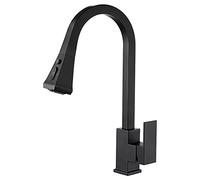 YCVAWEOD Rubinetto da Cucina con spruzzatore a tiraggio in Ottone lavello Cucina Rubinetto Commerciale Moderno Acqua Calda e Fredda tiri da Cucina rubinetti per lavello Montato a Terra, Cromo LWX