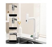 YCVAWEOD Rubinetto da Cucina con spruzzatore a tiraggio, piovosità Cascata Cucina Cucina in Acciaio Inossidabile, Manico Singolo a 360 ° rubinetti Cucina Rotta, Bianco (Bianco) LWX