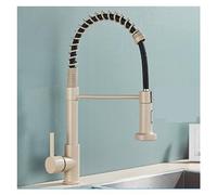 YCVAWEOD Rubinetto da Cucina Nero Opaco con spruzzatore Estraibile, Tocco di Mixer Girevole a 360 °, Rubinetto per lavello d'Acqua Calda e Fredda per Il Piano di Lavoro U2013 Nickel Moderno e Black