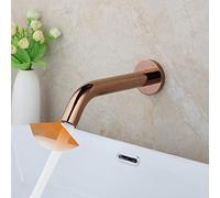 YCVAWEOD Rubinetto del Bagno in Oro Monte a Muro di Supporto per Il sensore del margine Automatico Sensore Touch -Battito del lavandino del Bagno (Ottone Antico) LWX
