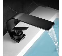 YCVAWEOD Rubinetto del lavandino del Bagno rubinetti Bianchi in Ottone lavabo Manico Singolo a Cascata Calda e Fredda Moderne tocchi di Miscelatore Eleganti (Cromo) LWX