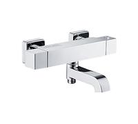 YCVAWEOD Rubinetto della Vasca, Rubinetto per Doccia Quadrata, a Doppia Maniglia di riempimento della Vasca termostatica, Tocco del Mixer da Bagno Montato a Parete, Set di Doccia della valvola di