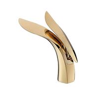 YCVAWEOD Rubinetto in Ottone, Rubinetto del lavandino per Bagno Singolo Foro Singolo, Mixer retrò Caldo e Freddo a lavabo, Rubinetto del Bacino Un Unico Design angolato ad Arco, d (a) LWX