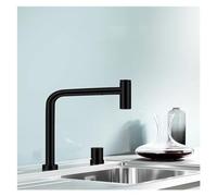 YCVAWEOD Rubinetto Matte Nero a 360 ° Gradi a Rubinetto Cucina lavello Cucina Rubinetto 304 Acciaio Inossidabile Interruttore Indipendente per Acqua Calda e Fredda (Colore: Nero) LWX