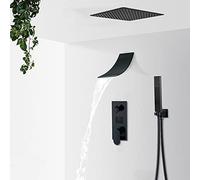 YCVAWEOD Schema Porta Portatile Sociera Nera per la Cascata del Rubinetto Display Display Display Display Set Baglie da Doccia a 2/3 Way Taps 3 16 "Watfall a 3 Vie. LWX