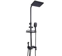 YCVAWEOD Set di Doccia Digitale Nera, Bagno per Doccia termostatica Intelligente, Rubinetto per la Doccia da Bagno a Parete, Spray a Mano Regolabile, Scarpa da Pioggia a Testa Quadrata, b LWX