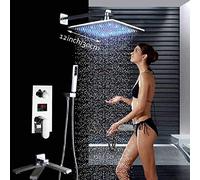 YCVAWEOD Set di Doccia Set di Doccia Sistema Doccia Sistema cromatico LED Rainfunga Doccia Doccia Cromo a Temperatura Digitale Schermo di Doccia con Doccia con focaccia a Pieghevole. LWX
