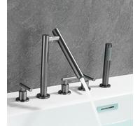 YCVAWEOD Set di rubinetti per Doccia Montato a Parete, Set della Doccia, Miscelatore Doccia Tap Grigio Mexer a Bagno Montato su pentola Mixer Pieghevole Tocco a Doppio Bagno Leva LWX