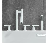 YCVAWEOD Set di rubinetti per Doccia Montato a Parete, Set della Doccia, Miscelatore Doccia Toccata a Ponte Bianco da Bagno Montato per Doccia Mixer Pieghevole Mixer Tocco a Doppio Bagno Leva LWX