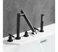 YCVAWEOD Set di rubinetti per Doccia Montato a Parete, Set della Doccia, Miscelatore Doccia Tocco Nero a Terra a pentola Miscelatore Pieghevole Mixer Pieghevole Tocco a Doppio Bagno Leva LWX