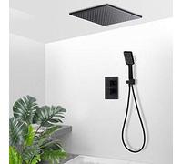 YCVAWEOD Set di rubinetti per Doccia termostatici Neri Montaggio del soffitto Montaggio Fornatura in Ottone Miscelatore termostatico Tap Tap TACE DOCCHIO KIT-16 Pollici Set, Set da 8 Pollici LWX