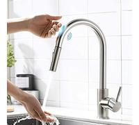 YCVAWEOD Smart in Acciaio Inossidabile Sensore Cucina Rubinetto con tizio Mixer Nero Tira per Il Controllo del lavello della Cucina e Una Facile Installazione LWX