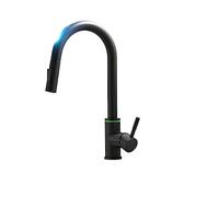 YCVAWEOD Smart Touch Touch Kitchen LED Crane per sensore Cucina Acqua Tap Acqua Lavello Ruota Touch Faucet Water Mixer Tap Easy Installation (1067-Black) LWX