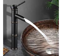 YCVAWEOD Tap al Buco a Foro a Singolo Buco del Bagno Vintage altidia per Buchi a Foro Singolo Alti rubinetti per Il Tappo a Cascata del Bacino da Piano di Lavoro antichi (Nero retrò) (Nero retrò) LWX