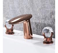 YCVAWEOD Tap Mixer BASINA TAPAGGIO per BASSAGGIO per BAGNI CASSARE A Tutto del BAGNI A BAGNI A 3 Fori Doppio Manico in Oro in Ottone in Cina LWX
