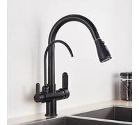 YCVAWEOD Tappo da Cucina a Rotazione Black 360 Acqua di Rotazione con Gru a Tre Modi per Miscelatore per lavello per lavello da Cucina ad Arco Alto tiro Spray LWX