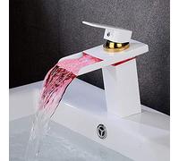 YCVAWEOD Tapsink Cucina rubinetti a LED rubinetti di Controllo della Temperatura di Controllo della Temperatura a Cascata ad Alta Sezione Disegno a Bacino risalto Caldo tocchi d'Acqua misti/28 cm LWX