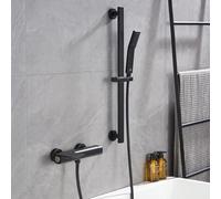 YCVAWEOD Tocca da Bagno Montato a Parete Black Bath Mixer Taps Cascata con Vasca da Bagno per la Doccia Portatile (Nero) LWX