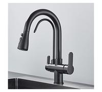 YCVAWEOD Tocca del Filtro Rotante a Rotazione di Marca Marina Nera e Nero con Tre modalità Spray Mixer per lavello Moderno per Una Facile filtrazione dell'Acqua e Decorazioni Eleganti LWX