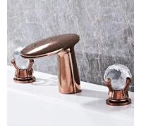 YCVAWEOD Tocca del Mixer per Bacino Tapsino per lavandino da Bagno a 3 Fori Cascata Calda Calda e Fredda tappa del Bacino per bagni in Nero Fatto in Cina LWX