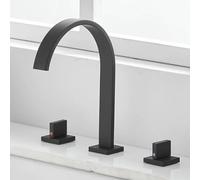 YCVAWEOD Tocca del Mixer per Bacino Tocca Bacino a 3 Fori per bagni al lavandino del Bagno a Cascata Black a Leva a Doppia Leva Calda e Nera Fredda in Cina LWX