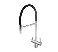 YCVAWEOD Tocca della Cucina a 3 Vie con Filtro per l'acqua - Miscelatore Oro Spazzolato con Becco Flessibile a Doppia Leva Spray a spruzzo - Tocco di lavandino da 3 in 1 lavello LWX