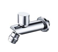 YCVAWEOD Tocca per Il lavandino del Bagno Montato a Parete Tocca di Acqua Fredda Singolo con Manico Rotondo Rotondo a Bolla Rotante a 360 ° Adatto per Il lavabo del Bacino G1/2, Chrome LWX