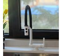 YCVAWEOD Tocca Pieghevole Cucina Cucina cromata Miscelatore Cucina a Leva Singola Toccata con Spray Cucina Spray per Rubinetto la Finestra Anteriore del Tubo Flessibile (Oro Spazzolato) LWX