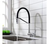 YCVAWEOD Tocca Pieghevole Cucina Cucina cromata Miscelatore Cucina a Leva Singola Toccata con Spray Cucina Spray per Rubinetto la Finestra Anteriore del Tubo Flessibile (Oro Spazzolato) LWX