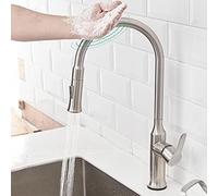 YCVAWEOD Tocca Rubinetto da Cucina con spruzzatore a tiro Verso Il Basso, rubinetti in Acciaio Inossidabile per lavelli da Cucina, Rubinetto da Cucina a Manico LWX