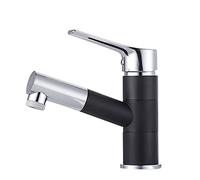 YCVAWEOD Tocchi di Bacino, rubinetti del Bacino Caldo e Freddo, Tap basinx Spray, rubinetti del lavandino del Bagno, tocchi, spruzzatore a tiro Verso Il Basso, Bagno/Nero + Argento/bacini Alti LWX
