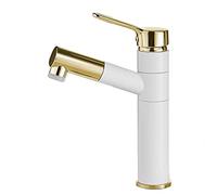 YCVAWEOD Tocchi di Bacino, rubinetti del Bacino Caldo e Freddo, Tap basinx Spray, rubinetti del lavandino del Bagno, tocchi, spruzzatore a tiro Verso Il Basso, Bagno/Nero + Argento/bacini Alti LWX
