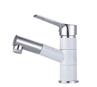 YCVAWEOD Tocchi di Bacino, rubinetti del Bacino Caldo e Freddo, Tap basinx Spray, rubinetti del lavandino del Bagno, tocchi, spruzzatore a tiro Verso Il Basso, Bagno/Nero + Argento/bacini Alti LWX