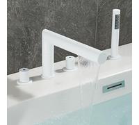 YCVAWEOD Tocchi di Miscelatore a Cascata per Bagno a 360 ° Rotazione a Doppia modalità Mazzo Montare Il Mixer per Doccia da Bagno Rame, Nero LWX