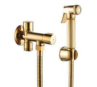YCVAWEOD Toilet Bidet rubinetti Dorati in Ottone Singolo Bagno Freddo Doccia a Pistola spranaggi Spray Pistola Bidet tosti di Pulizia anale Dust Dust shattaf, Set b LWX
