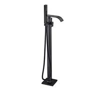 YCVAWEOD Vasca da Bagno di Lusso lavello Rubinetto a Pavimento Montato a Cascata cromata miscelatori da Bagno a Piedi Fresco e Freddo scambiare Una manovra da Doccia, Bronzo Nero LWX