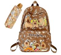 YCVBCY Capybara Zaino Scuola con Astuccio per Matite Capybara Zainetti per Bambini Grande Capacità Kawaii Zaino per la Scuola Bambina Ragazzo per Uomo e Donna