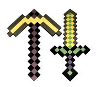 YCVBCY Pixel Spada Giocattoli per Bambini Strumento del Videogioco Giocattolo piccone per Bambini Tema Cartone Animato Pixel Spada di Pietra per Il Gioco di Ruolo Regali per Ragazze e Ragazzi -Dorato